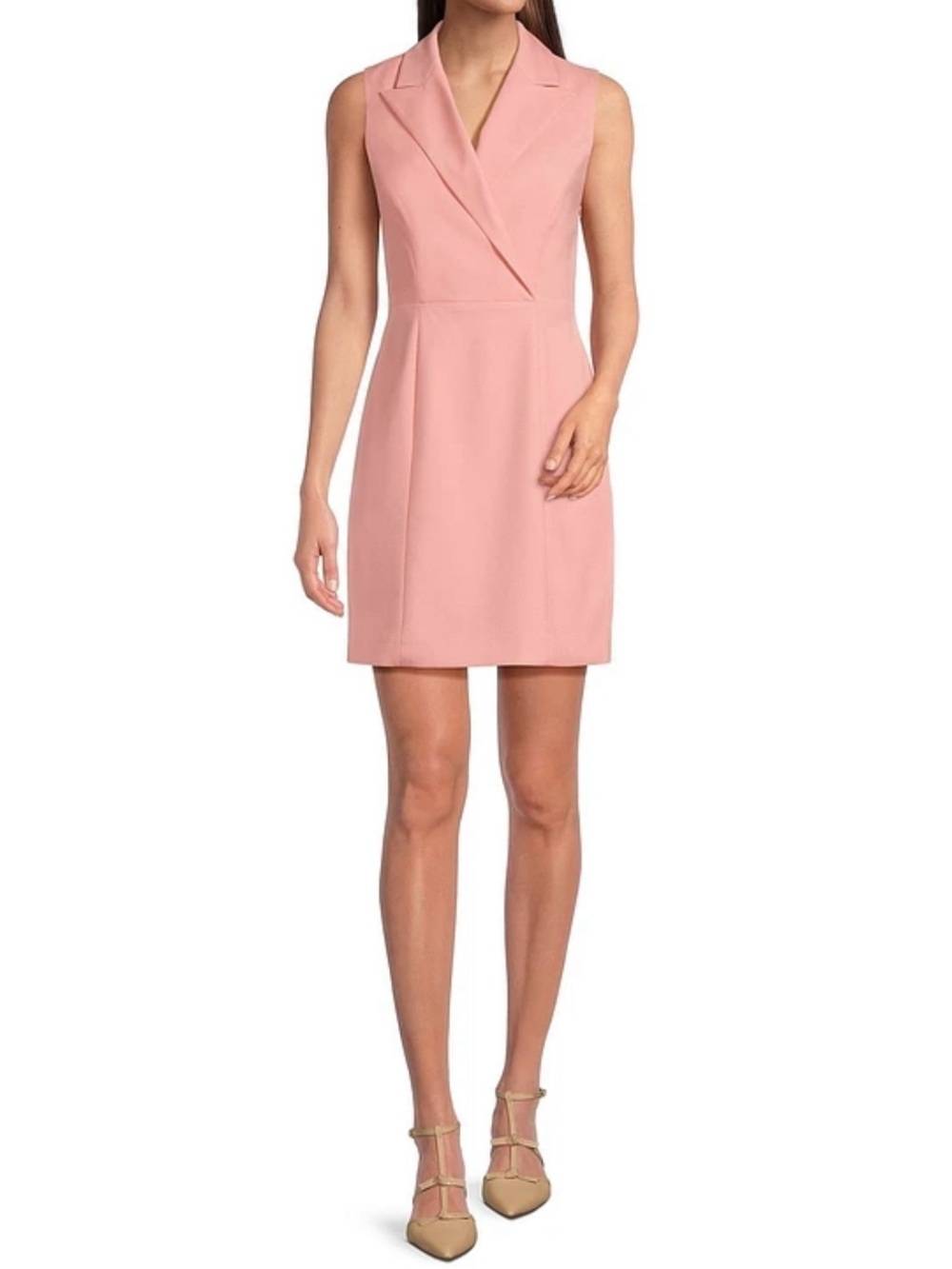 Alex Marie Blush Pink Sleeveless Blazer Mini Dress